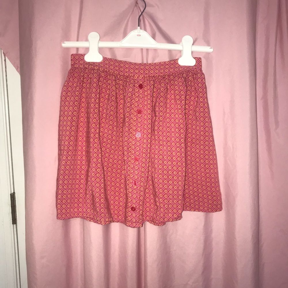 Pink and yellow floral skirt!
